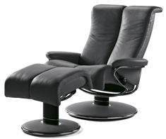 Stressless Blues Recliner & Ottoman by Ekornes
