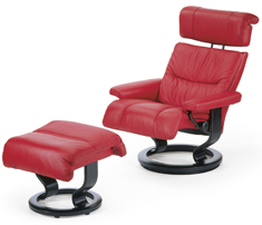 Stressless Memphis Recliner & Ottoman by Ekornes