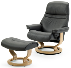 Stressless Sunrise Recliner & Ottoman by Ekornes