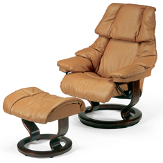Stressless Vegas Recliner & Ottoman by Ekornes